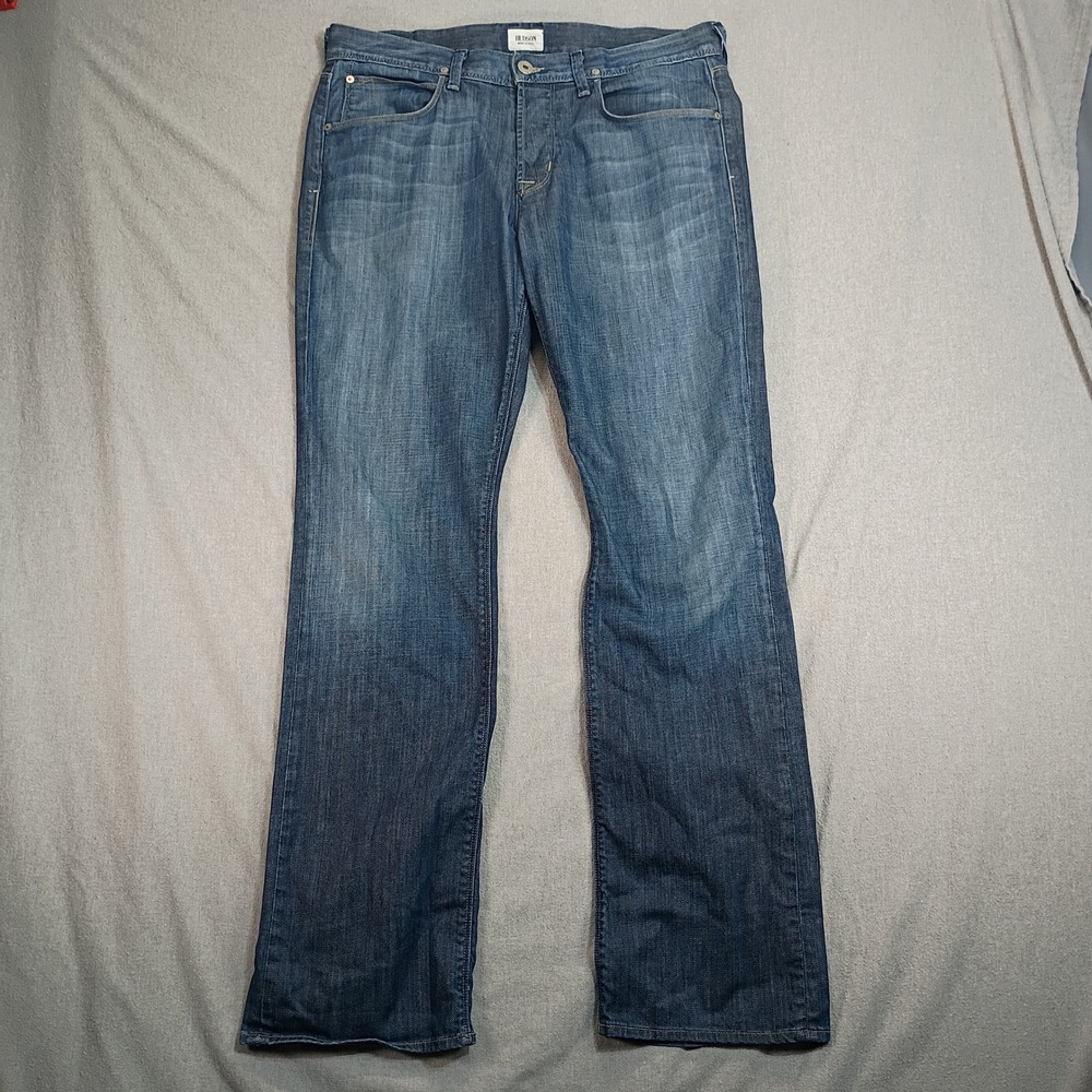 Hudson Byron Y2K Bootleg Flare Jeans Mens 34 Blue Medium Wash Flap Pocket USA